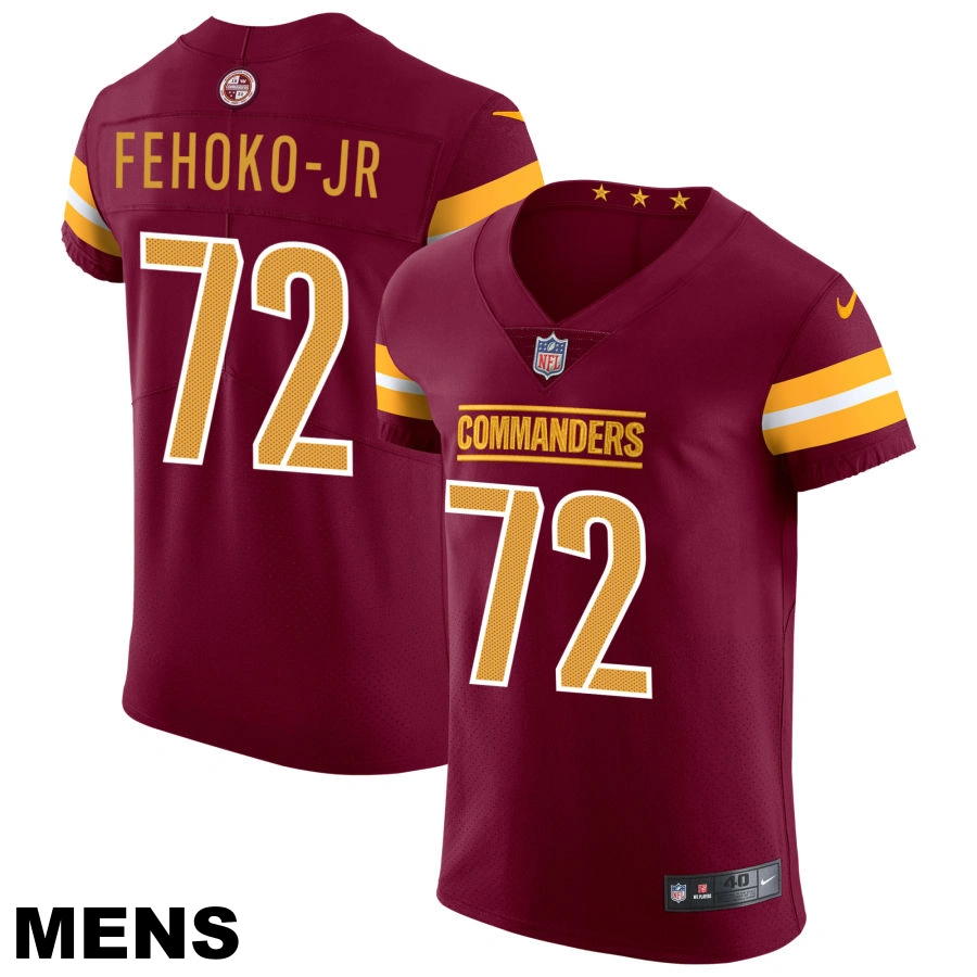 Men's Washington Commanders #72 Viliami Fehoko Jr Burgundy Vapor Untouchable Elite Jersey